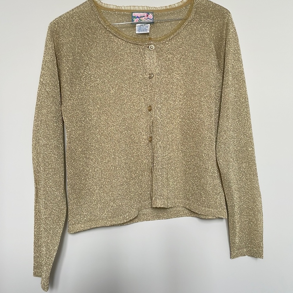 April Cornell gold sparkle sheer top
